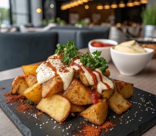 Patatas Bravas With Roasted Garlic Aioli (VG)